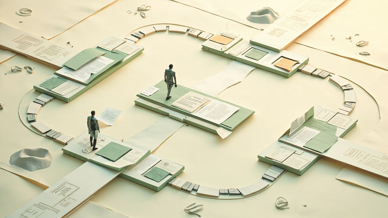 2026-04-18 AI 團隊把三條線重新排出主次，讓賺錢方法回到主線的 editorial 插圖